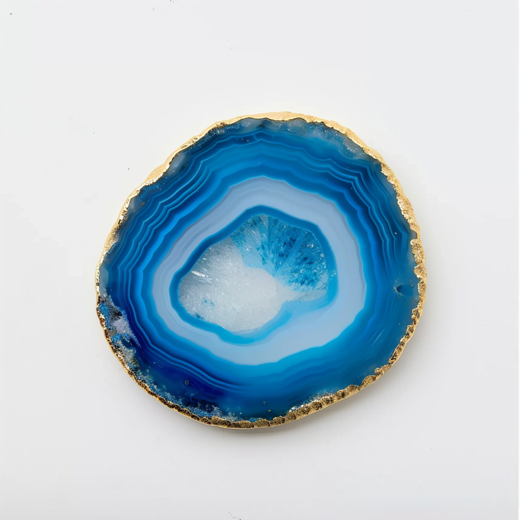 Agate Elegance Coaster Blue