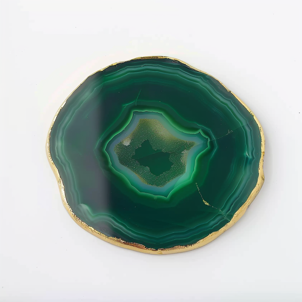 Agate Elegance Coaster Green