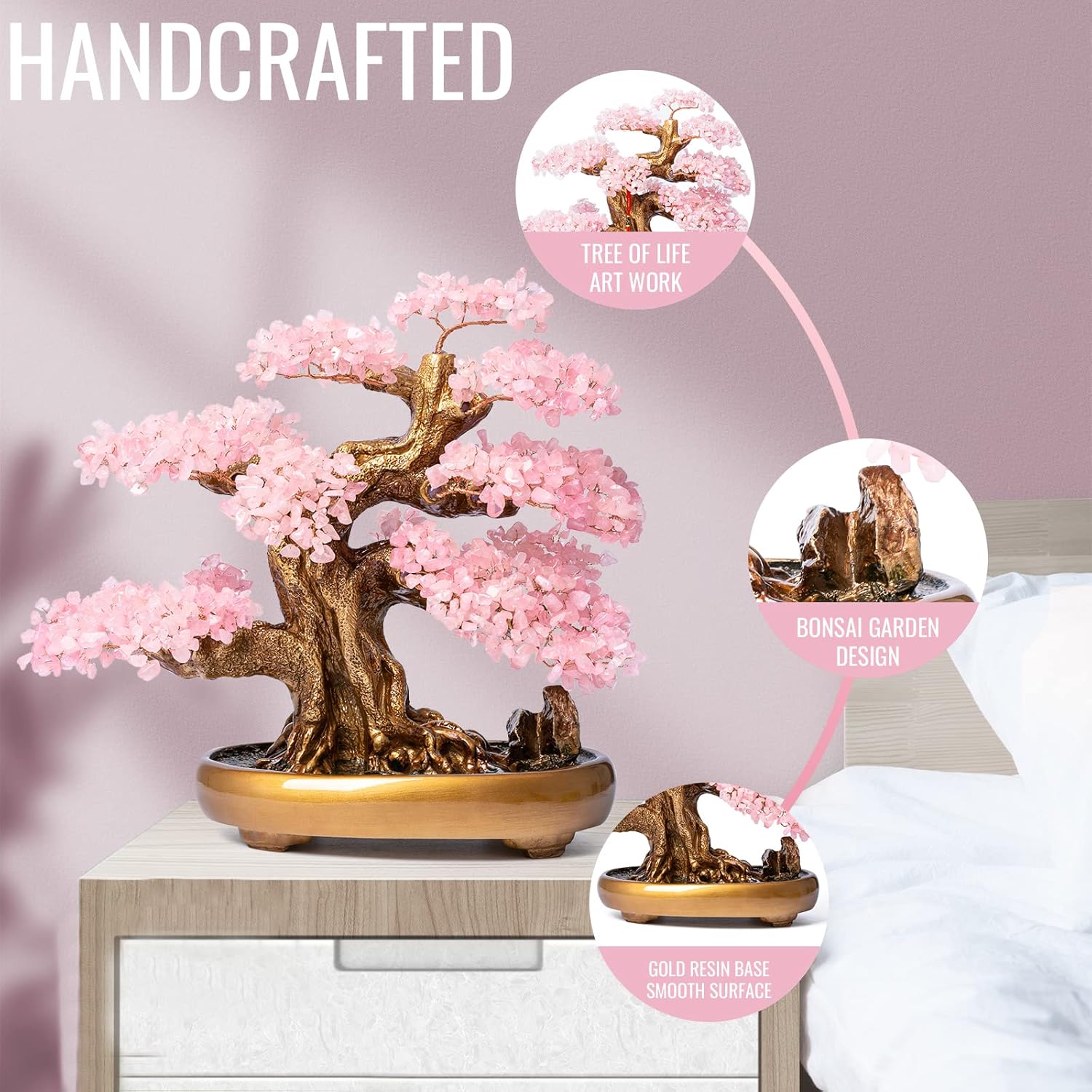 Feng Shui Rose Quartz Tree of Love and Harmony