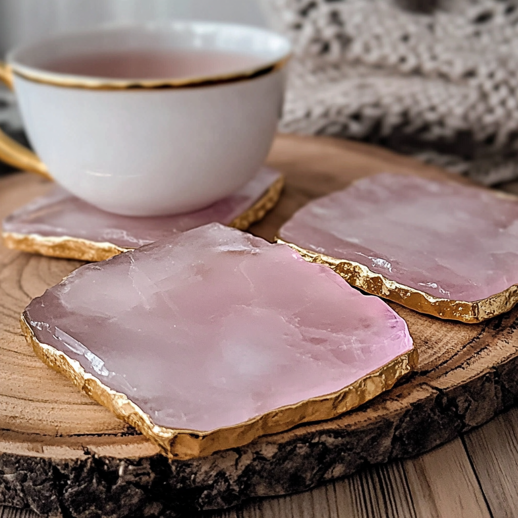 Pink Quartz Elegance Coasters